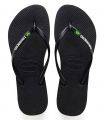 Shop Sandals/Women's Chanclets Havaianas Slim Brazil Logo Black