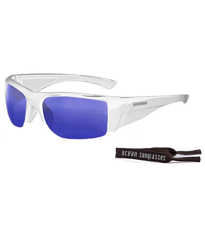 Ocean Guadalupe Shiny White / Revo Blue - Running sunglasses