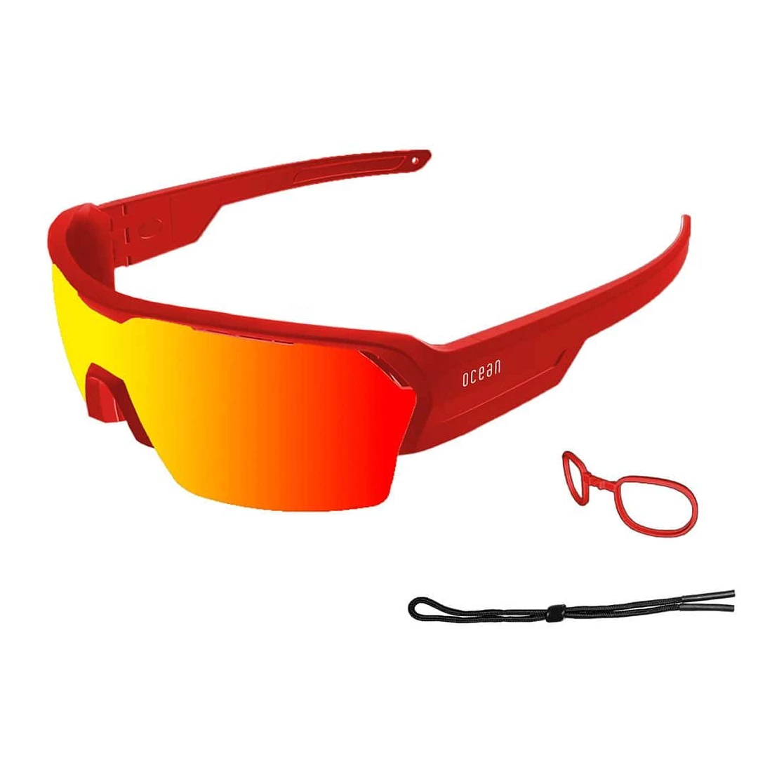 Gafas de Sol Deportivas Ocean Race Matte Red / Red Revo