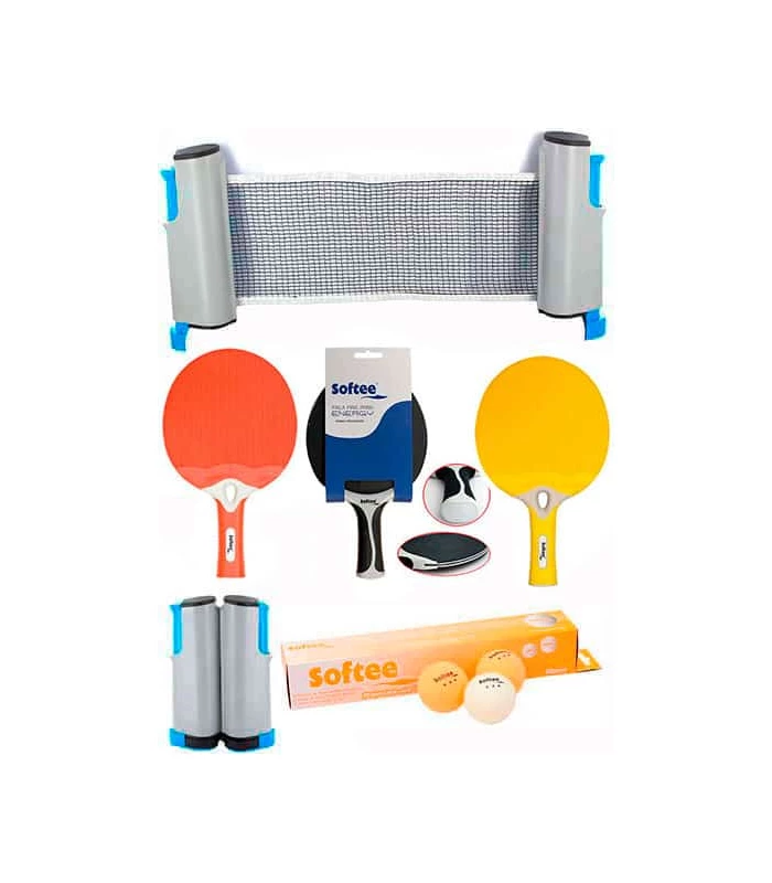Palas Tenis Mesa Super Energy Set Ping Pong Rojo/Amarillo