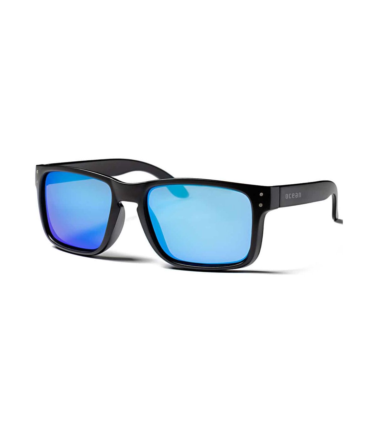 Gafas de sol Ocean Blue Moon Matte Black con lentes polarizadas Revo Blue espejo azul y protección 100% UV.