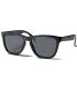 Gafas de sol Ocean Sea Shiny Black Smoke con montura negra brillante y lentes polarizadas de protección UV.