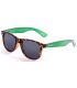 Gafas de sol Wayfarer Ocean Beach, montura marrón y verde mate con lentes polarizadas smoke y protección UV.