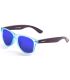 Gafas de sol Ocean Beach Wayfarer Blue Black con lentes polarizadas azul espejo y montura azul y negro mate.