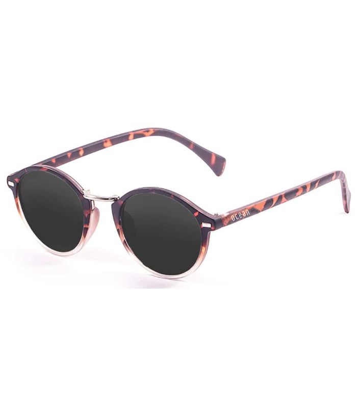 Gafas de sol polarizadas Ocean Lille Matte Brown Smoke, montura marrón mate y blanco transparente, protección 100% UV.