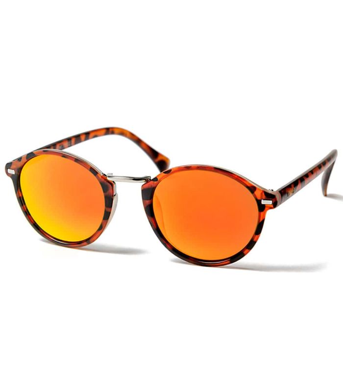 Gafas de sol Ocean Lille con montura marrón mate y blanco y lentes polarizadas Revo Red con protección UV.