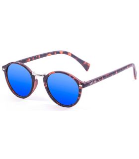 Gafas de sol Ocean Lille Matte Brown Revo Blue: montura marrón mate y lentes polarizadas con espejo azul.