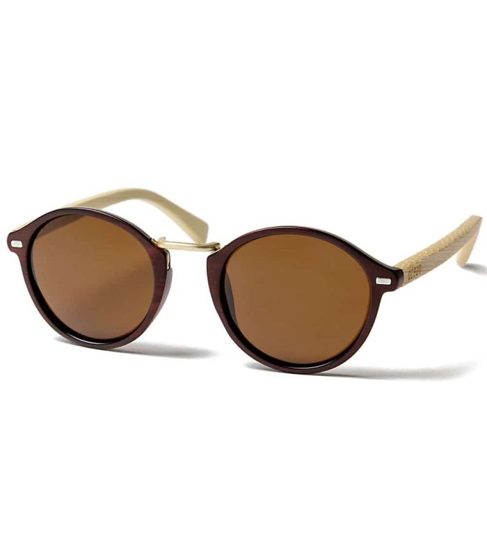 Gafas de sol Ocean Lille Dark Brown con montura marrón oscuro y lentes polarizadas de protección UV.