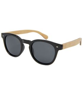 Gafas de sol Ocean Illinois Black Smoke: montura negra, patillas efecto madera y lentes polarizadas categoría 3.