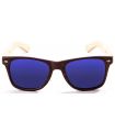 Gafas de Sol Casual Ocean Beach Wood Dark Brown Blue
