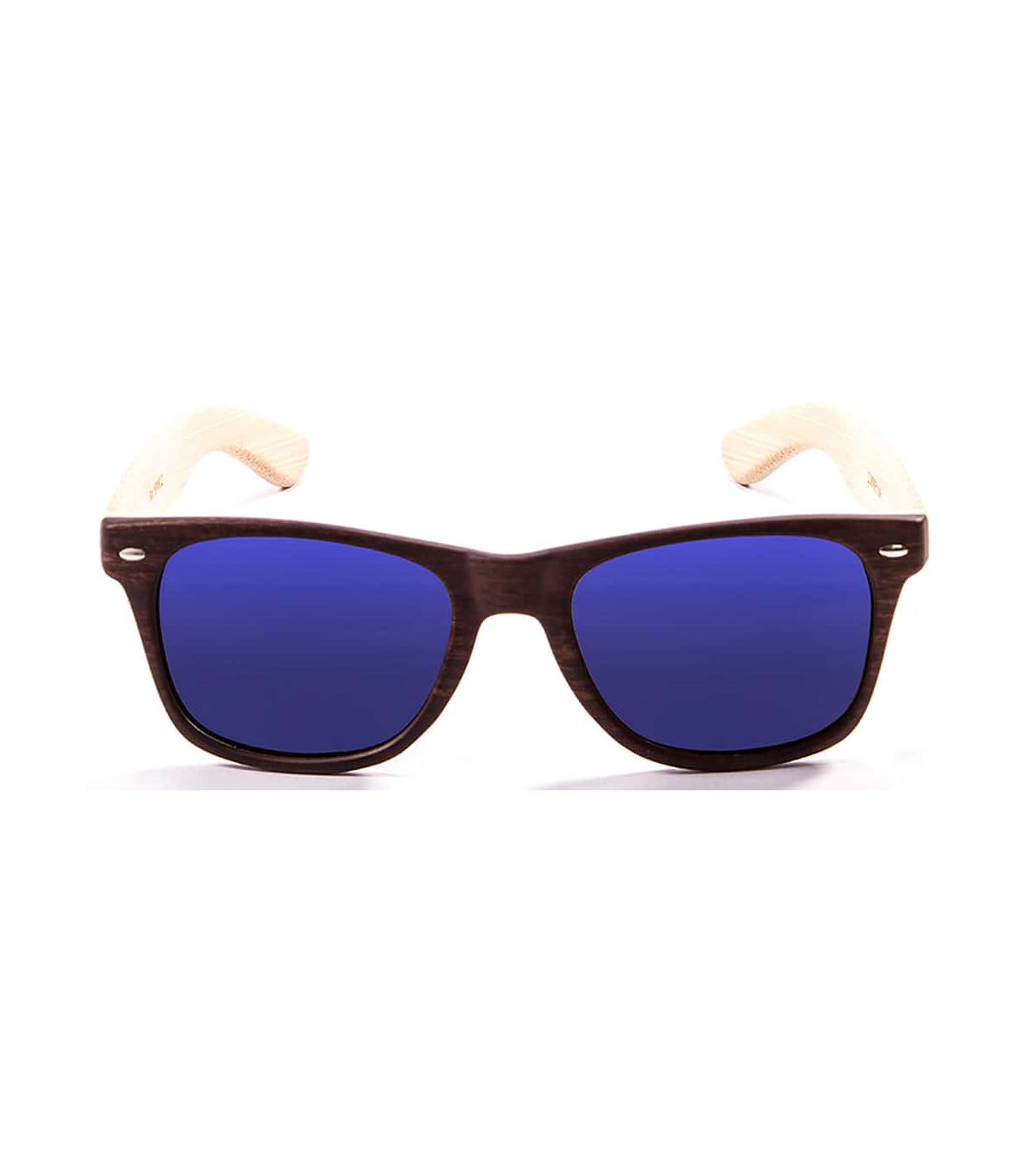 Gafas de Sol Casual Ocean Beach Wood Dark Brown Blue