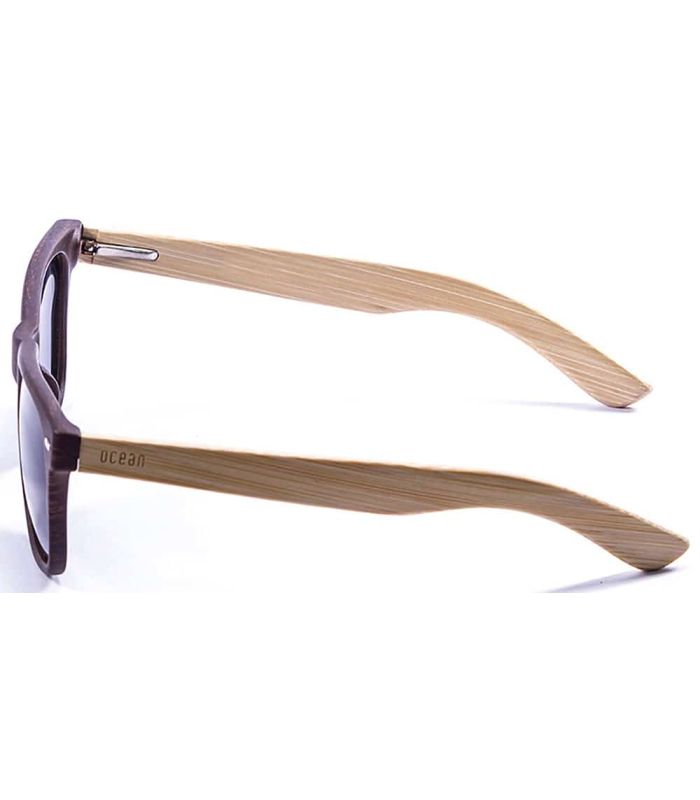 Gafas de Sol Casual Ocean Beach Wood Dark Brown Blue