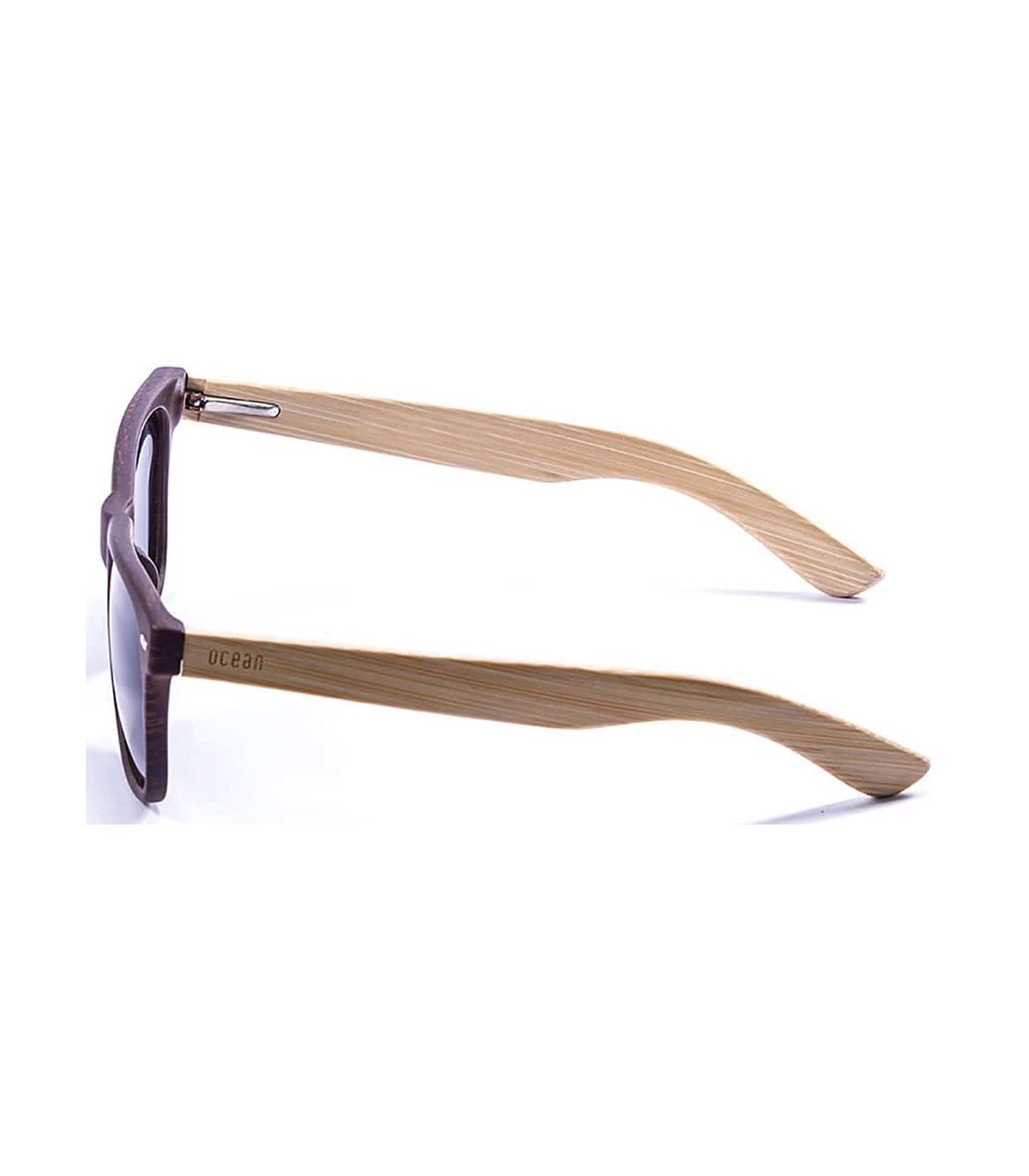 Gafas de Sol Casual Ocean Beach Wood Dark Brown Blue