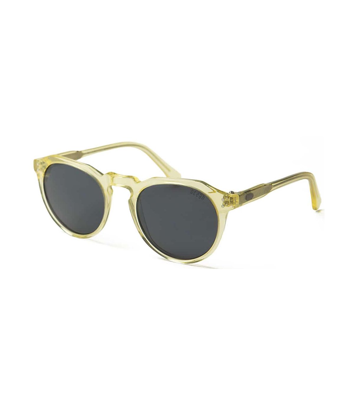 Gafas de sol Ocean Cyclops Gold Smoke, montura blanco y oro transparente con lentes polarizadas y protección UV.