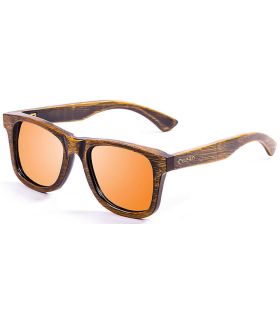 Gafas de sol Ocean Nelson Bambo Revo Orange con montura de bambú y lentes polarizadas naranjas UV400.