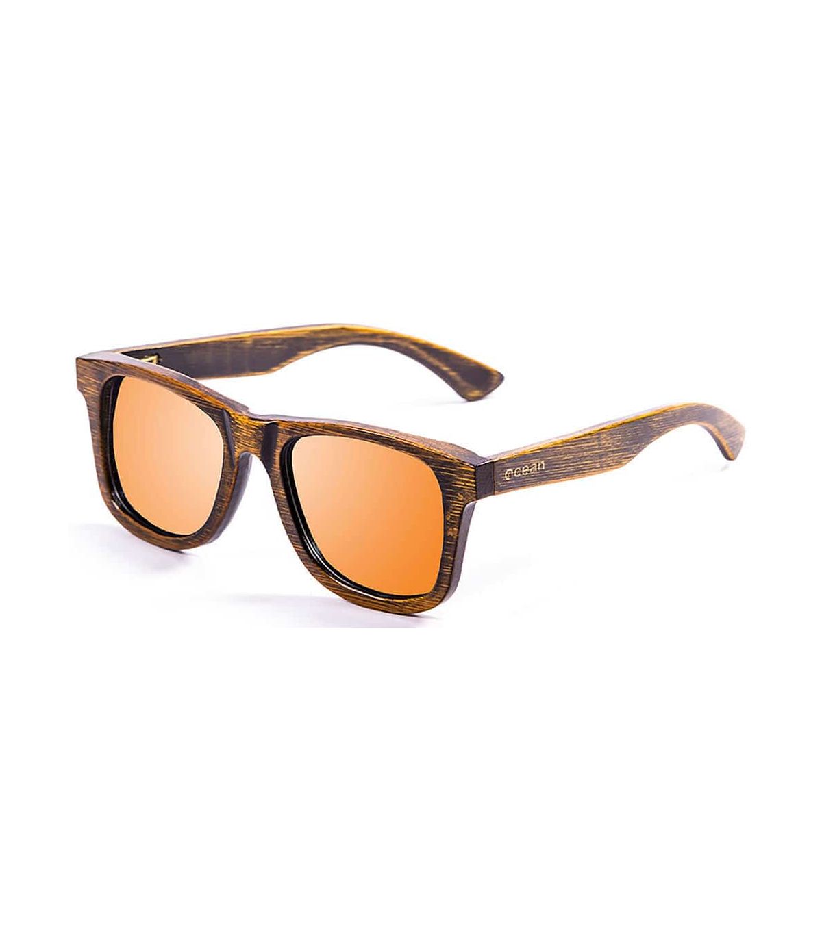 Gafas de sol Ocean Nelson Bambo Revo Orange con montura de bambú y lentes polarizadas naranjas UV400.