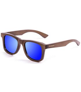 Gafas de sol sostenibles Ocean Victoria Blue de bambú con lentes polarizadas azul espejo y protección UV100%.