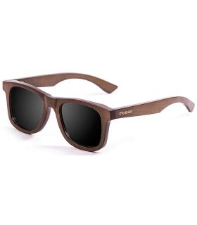 Gafas de sol Ocean Victoria Smoke de bambú natural con lentes polarizadas ATOM y acabado espejo ahumado.