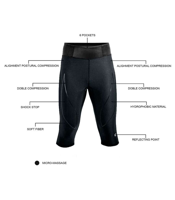 Mallas running Blueball BB100003 Mallas 3/4 Compresion Bolsillos