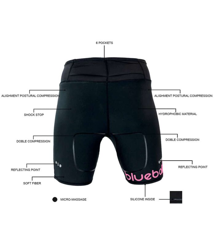 Mallas running Blueball BB200001 Mallas Cortas con Bolsillo W