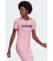 Camisetas técnicas running - Adidas Camiseta Loungewear Essentials Slim Logo rosa