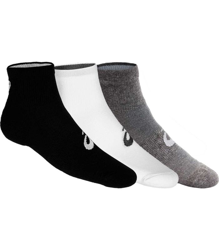 Pack 3 calcetines Asics 3PPK Quarter Multi tobilleros, transpirables y con amortiguación para running y entrenamiento.