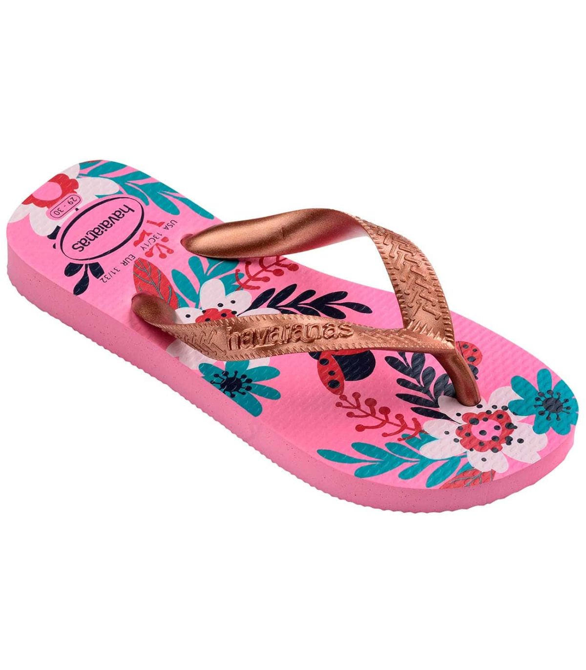 Tienda Sandalias / Chancletas Junior Havaianas Kids Flores Rosa