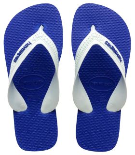 Chanclas Havaianas Kids Max Azul con tiras anchas para mayor comodidad y sujeción infantil.
