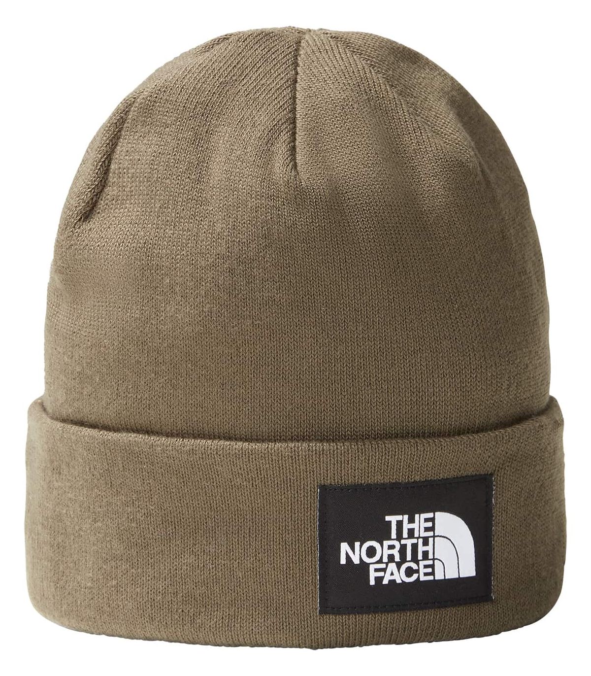 Gorro unisex The North Face Dock Worker New Taupe Green de poliéster reciclado con ajuste de borde vuelto.