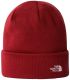 Gorro The North Face Norm cordovan granate de poliéster reciclado con diseño clásico con vuelta y protección térmica.