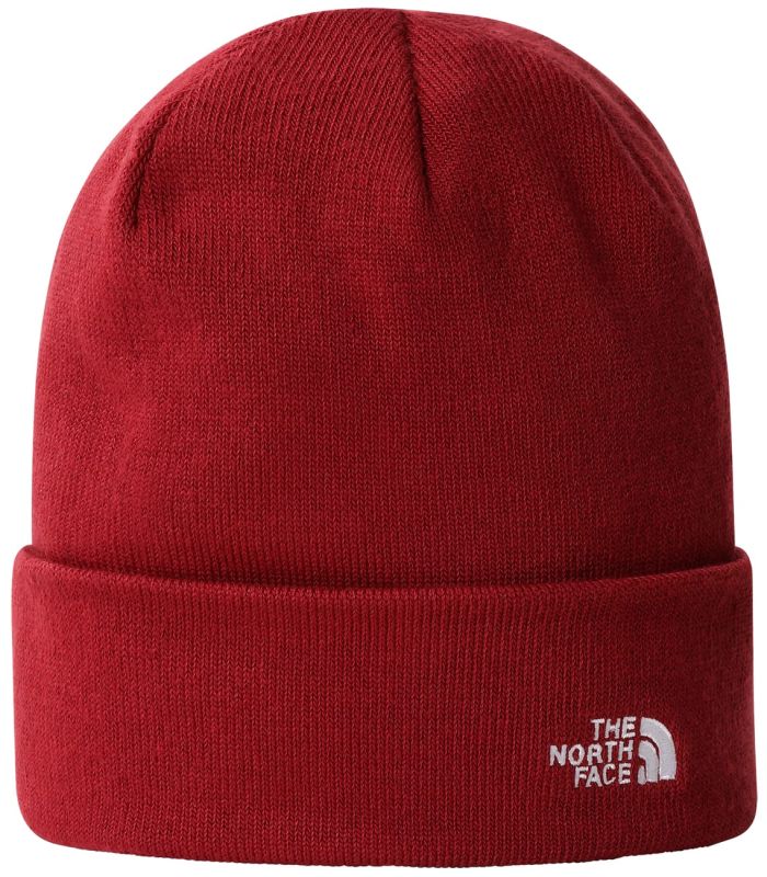 Gorro The North Face Norm cordovan granate de poliéster reciclado con diseño clásico con vuelta y protección térmica.