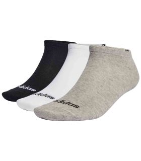 Calcetines Adidas Piqui Thin Linear de corte bajo con puños de canalé que evitan el deslizamiento.