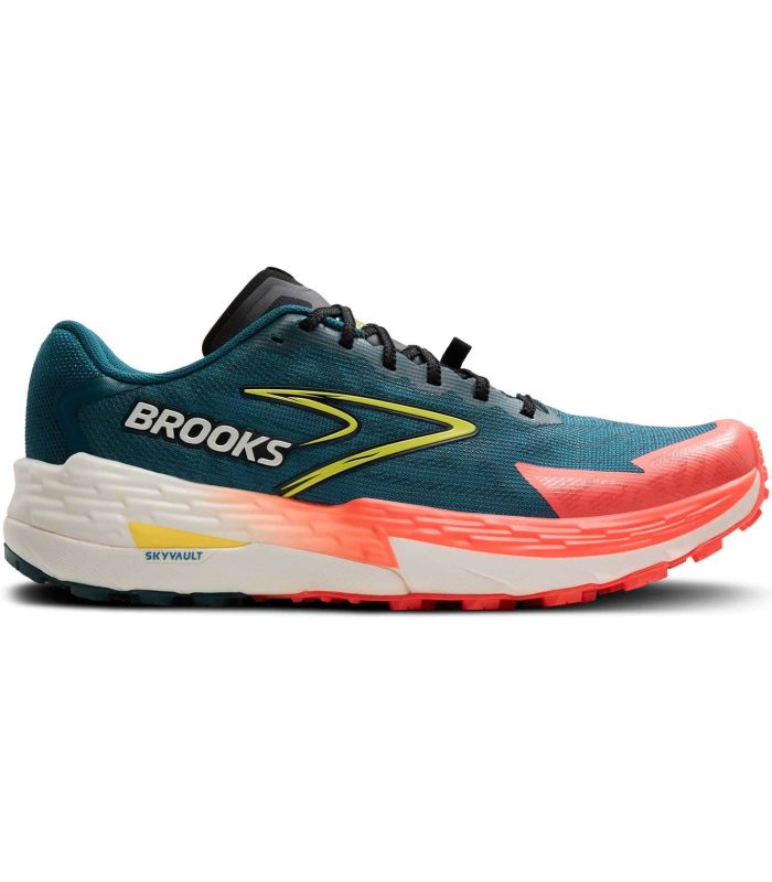 Zapatillas Brooks Catamount 4 de trail running con placa SkyVault y espuma DNA FLASH v2 para máxima velocidad.