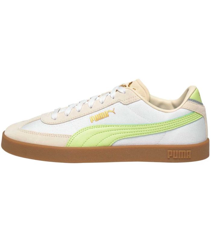 Zapatillas Puma Club II Era CV Blanco para mujer, diseño retro en piel y lona con entresuela texturizada.