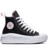 Zapatillas Converse Move Hi de bota con plataforma blanca y lona negra, modelo Chuck Taylor All Star Move.