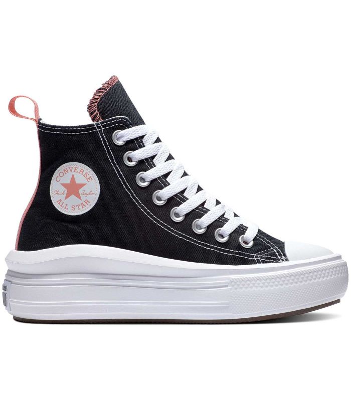Zapatillas Converse Move Hi de bota con plataforma blanca y lona negra, modelo Chuck Taylor All Star Move.