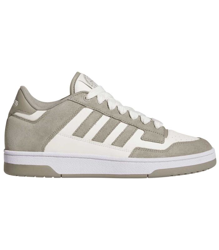 Adidas Rapid Court Low JP5243, zapatillas de baloncesto retro en color gris con refuerzos de ante para hombre.