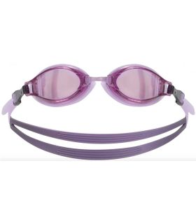 Gafas de natación Nike Chrome Goggle Purple con lentes antivaho, protección UV y ajuste hermético para nadadores.