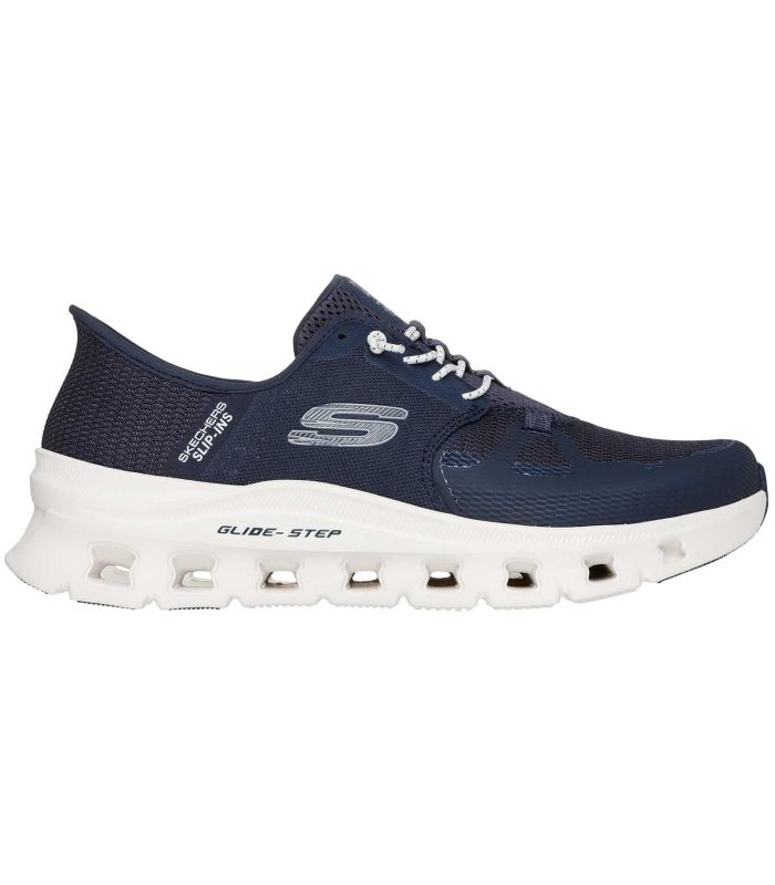 Zapatillas Skechers Slip-Ins Glide-Step Pro Navy, calzado sin manos con amortiguación geométrica y diseño transpirable.
