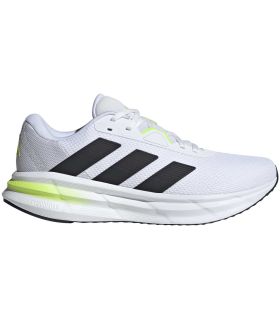 Zapatillas Adidas Galaxy 7 de running en malla técnica blanca con amortiguación reactiva para pisada neutra.