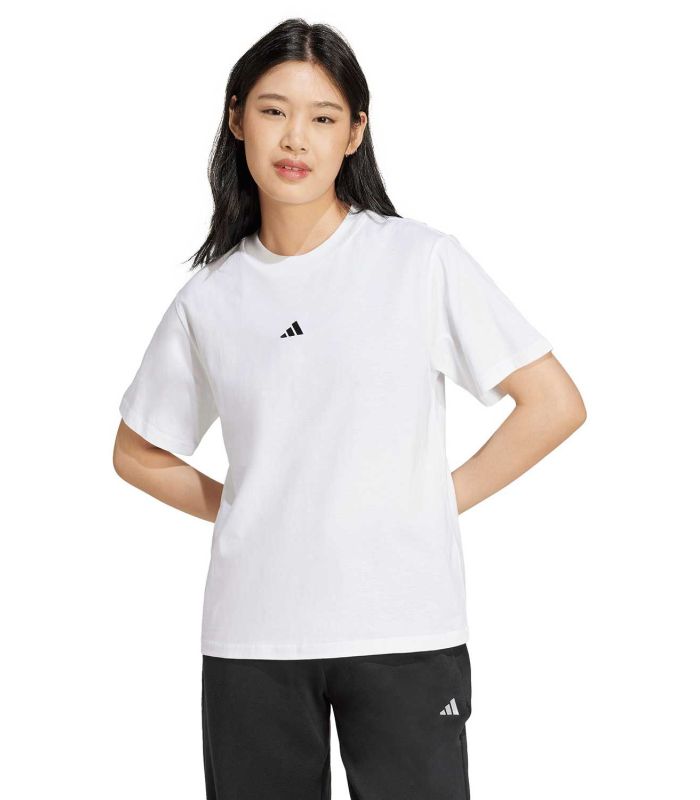 Adidas Camiseta Essentials Small Logo Blanco | Punto de algodón y cuello redondo
