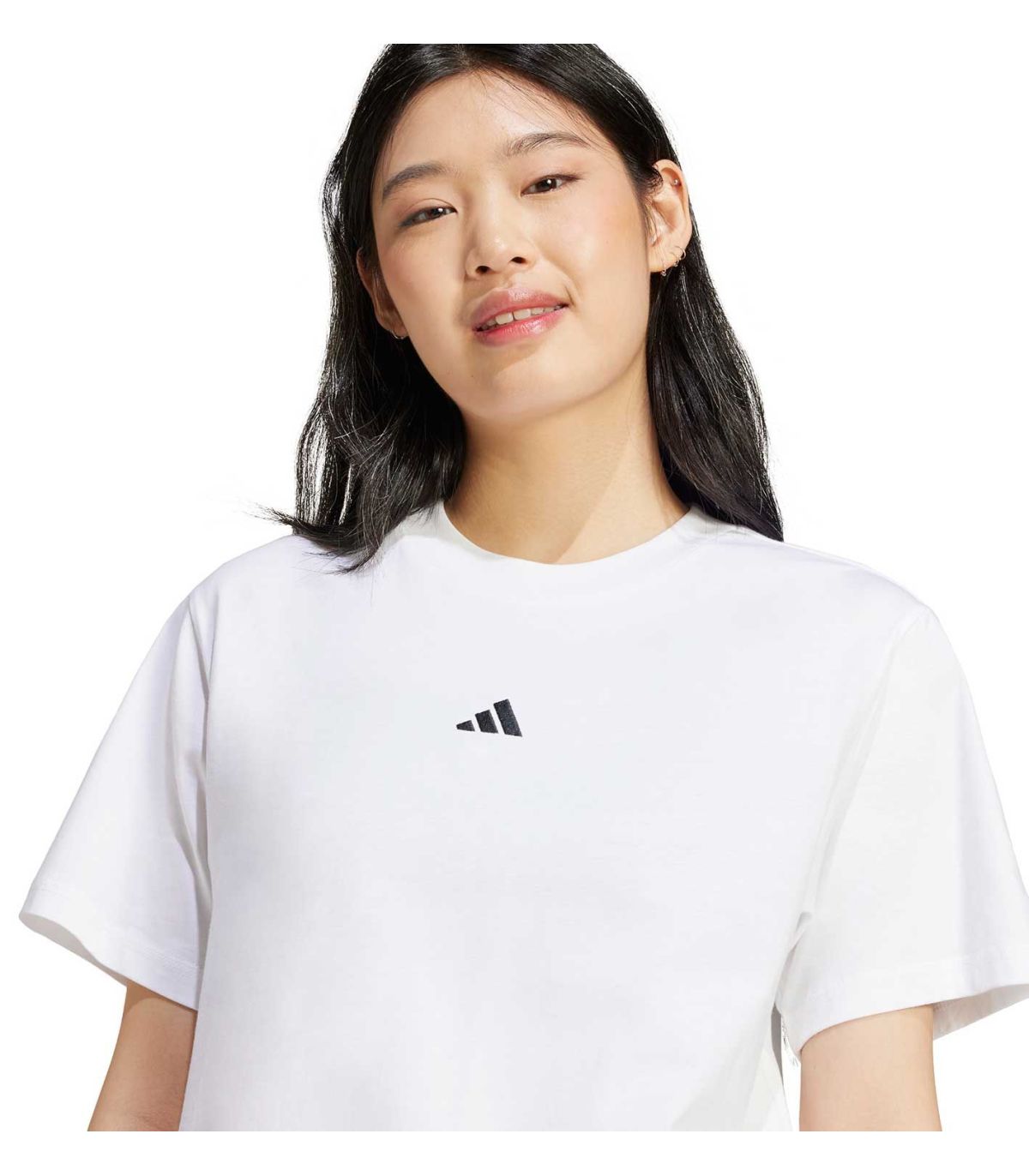 Adidas Camiseta Essentials Small Logo Blanco | Punto de algodón y cuello redondo
