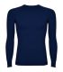 Camiseta térmica Roly Prime Navy azul marino, tejido técnico transpirable de ajuste segunda piel para deporte.