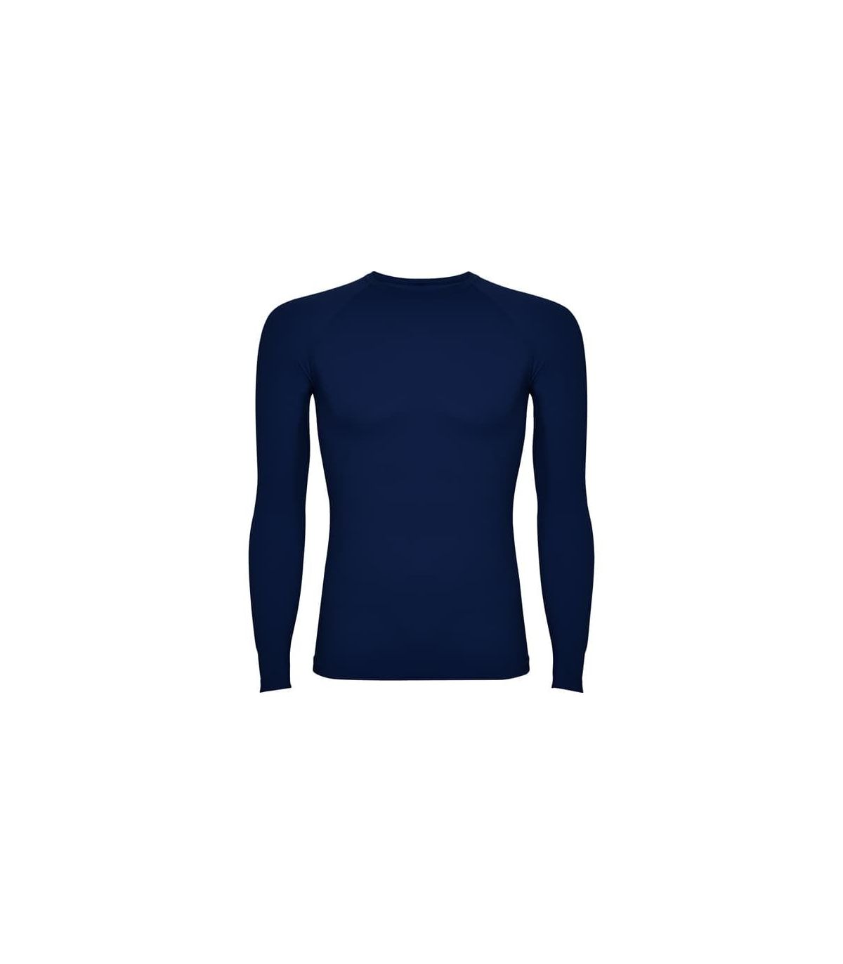 Camiseta térmica Roly Prime Navy azul marino, tejido técnico transpirable de ajuste segunda piel para deporte.