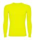 Camiseta térmica Roly Prime color lima flúor de manga larga para deporte y protección térmica.