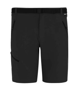 Pantalón corto negro Regatta Xertstretch elástico y ligero para actividades al aire libre y deporte.