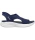 Sandalia Skechers Slip-ins Sun Warmth azul navy para mujer con tecnología manos libres y diseño transpirable.