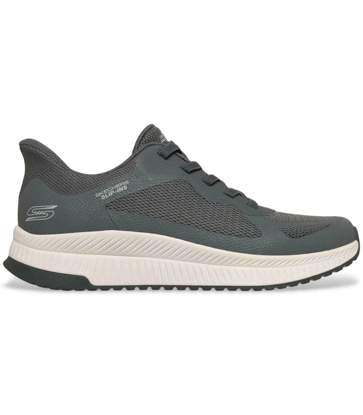 Zapatillas Skechers Slip-ins Bobs Squad 4 gris, diseño deportivo manos libres con plantilla Memory Foam.