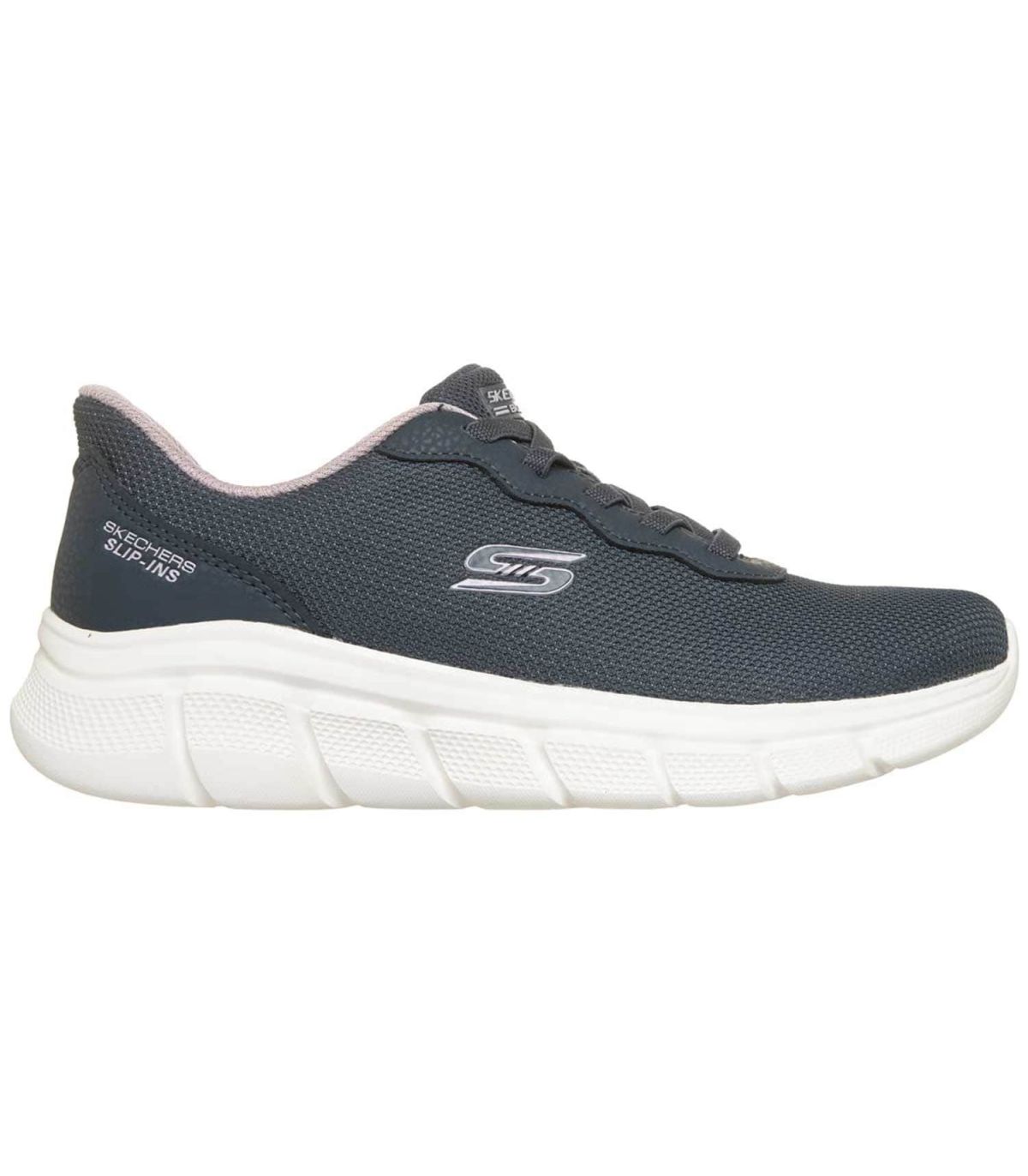 Skechers Slip-ins Bobs Flex Lucy azul marino, zapatillas sin manos con Memory Foam y malla transpirable para mujer.