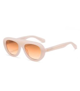 Gafas de sol polarizadas Ocean Cote des Basques con montura blanca y lentes marrones para mujer.